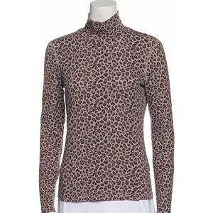 La Vie Rebecca Taylor Pink Leopard Cotton Long Sleeve Mock Neck Top Small